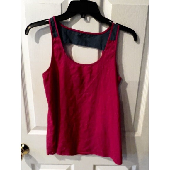 PATAGONIA Top Womens Sz 0 XS Seahurst Tank Cutout Back Pink Organic Cotton Gorp - Picture 6 of 6